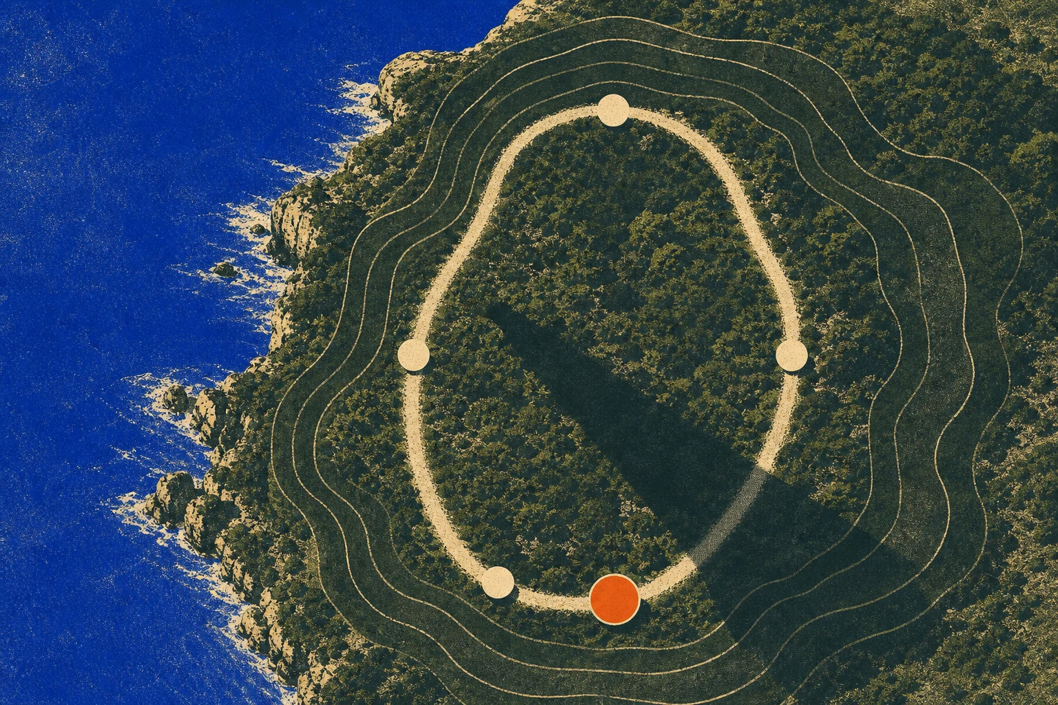A complete workout route organized into a clear coastal overview