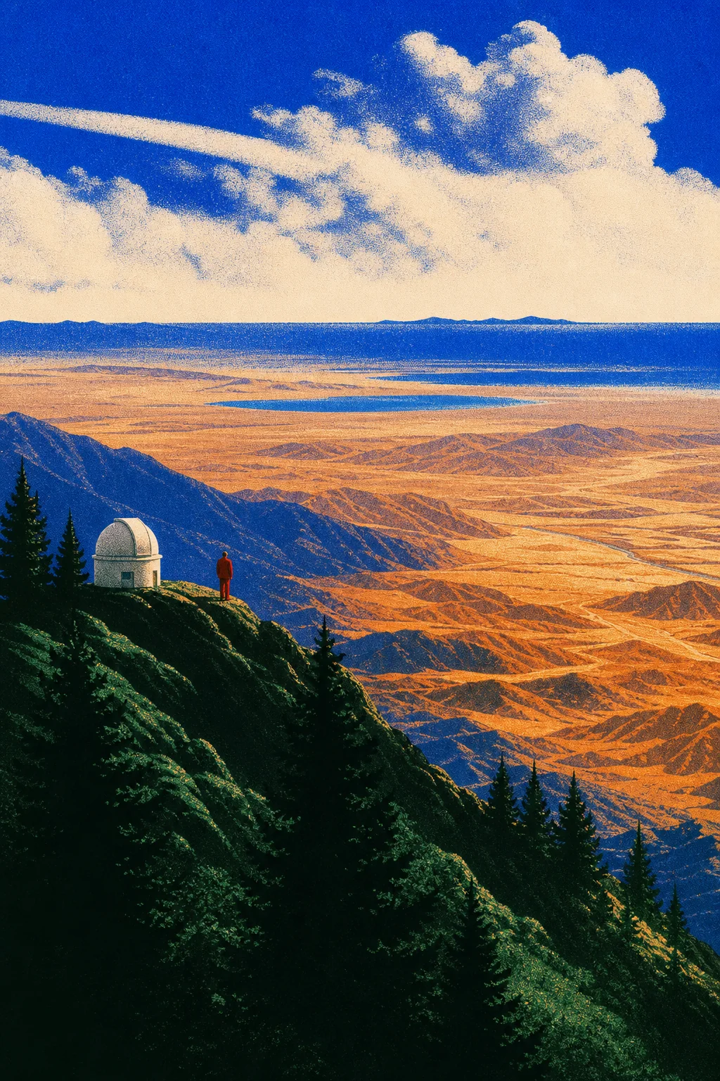 An observatory overlooking the Southern California desert